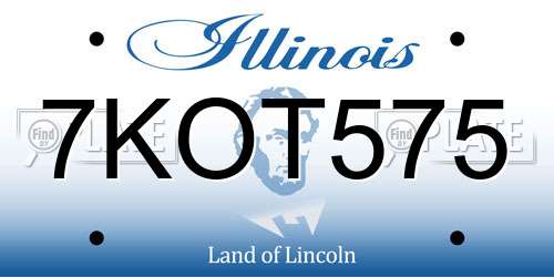 7KOT575 Illinois License Plate