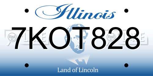 7KOT828 Illinois License Plate