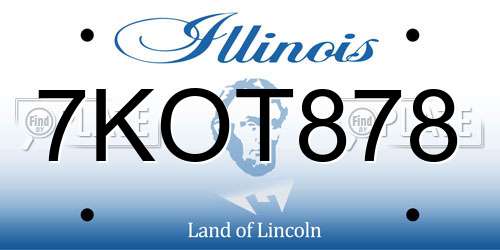 7KOT878 Illinois License Plate