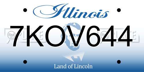 7KOV644 Illinois License Plate