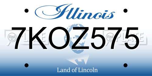 7KOZ575 Illinois License Plate