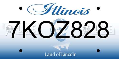 7KOZ828 Illinois License Plate