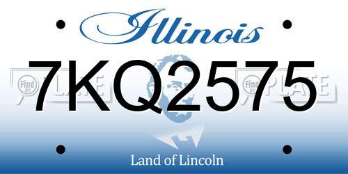 7KQ2575 Illinois License Plate