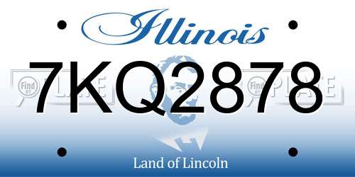 7KQ2878 Illinois License Plate