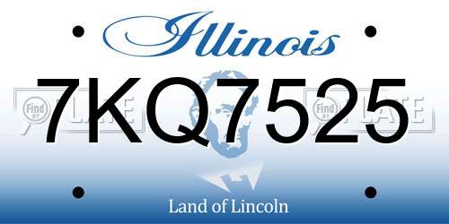 7KQ7525 Illinois License Plate