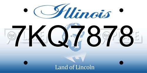 7KQ7878 Illinois License Plate