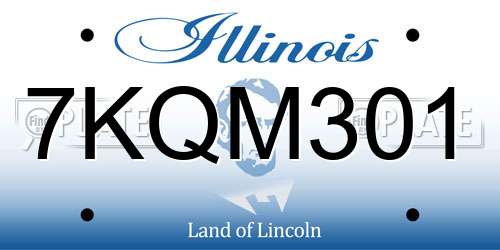 7KQM301 Illinois License Plate