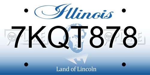 7KQT878 Illinois License Plate