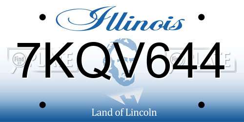 7KQV644 Illinois License Plate