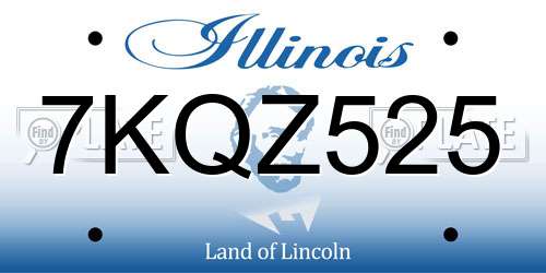7KQZ525 Illinois License Plate