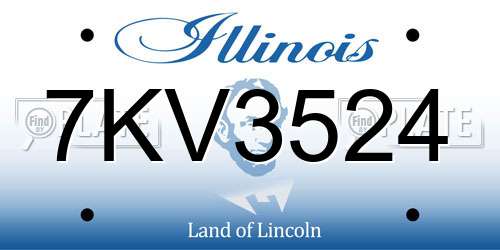 7KV3524 Illinois License Plate