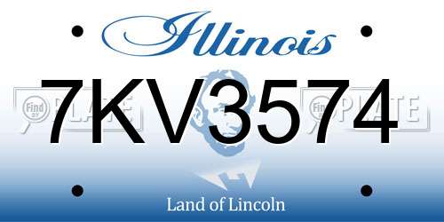 7KV3574 Illinois License Plate