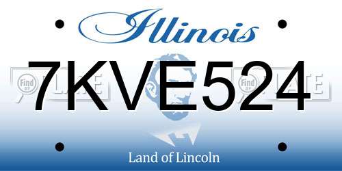 7KVE524 Illinois License Plate