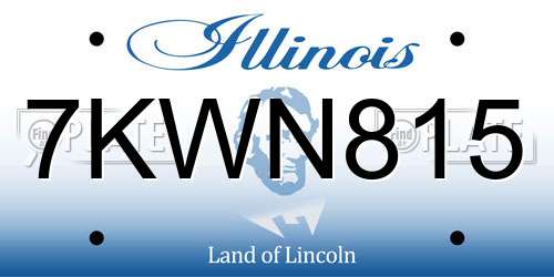 7KWN815 Illinois License Plate