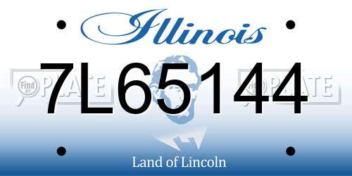 7L65144 Illinois License Plate