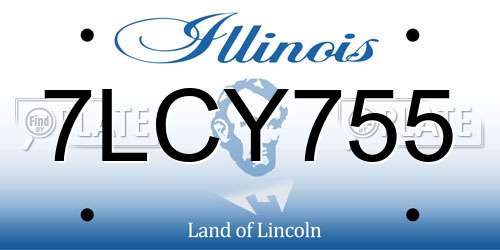 7LCY755 Illinois License Plate