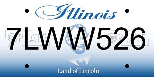 7LWW526 Illinois License Plate