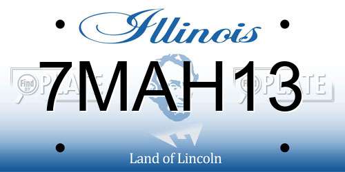 7MAH13 Illinois License Plate