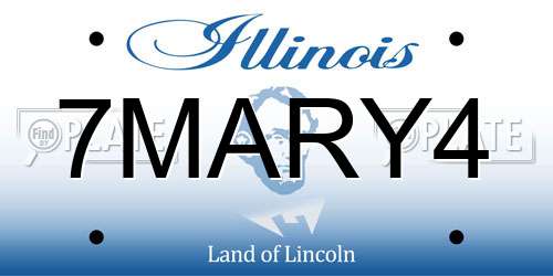 7MARY4 Illinois License Plate