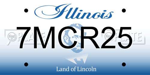 7MCR25 Illinois License Plate