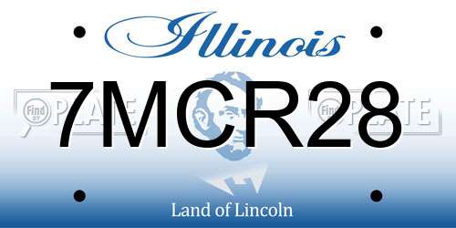7MCR28 Illinois License Plate