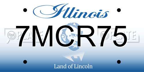 7MCR75 Illinois License Plate