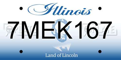7MEK167 Illinois License Plate