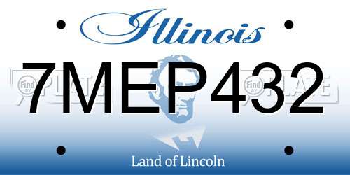 7MEP432 Illinois License Plate