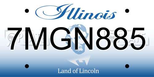 7MGN885 Illinois License Plate