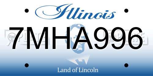 7MHA996 Illinois License Plate