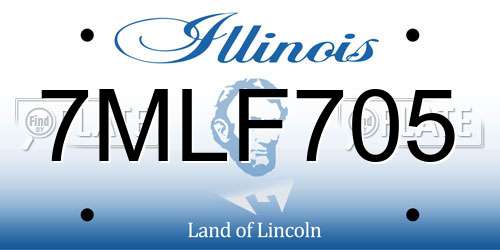 7MLF705 Illinois License Plate
