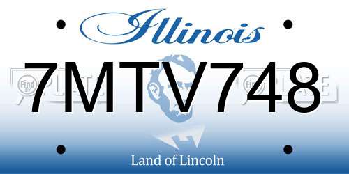 7MTV748 Illinois License Plate