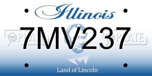 7MV237 Illinois License Plate