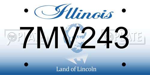 7MV243 Illinois License Plate