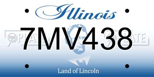 7MV438 Illinois License Plate