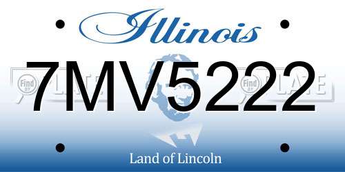 7MV5222 Illinois License Plate