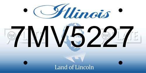 7MV5227 Illinois License Plate