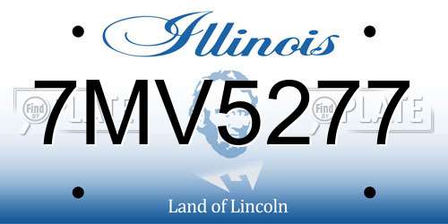 7MV5277 Illinois License Plate