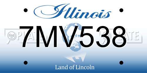7MV538 Illinois License Plate