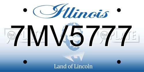 7MV5777 Illinois License Plate