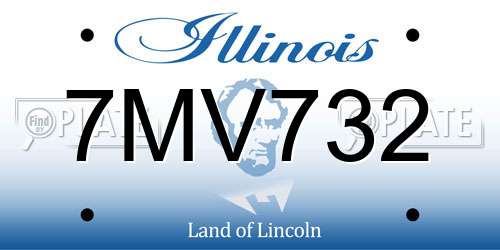 7MV732 Illinois License Plate