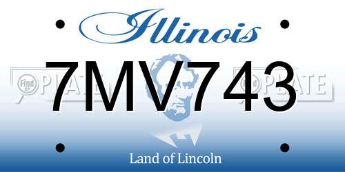 7MV743 Illinois License Plate