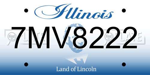 7MV8222 Illinois License Plate