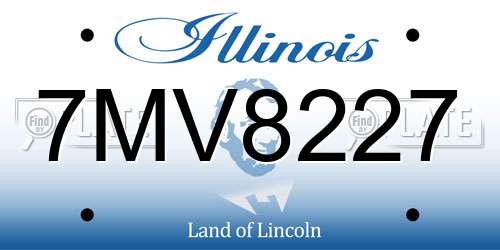 7MV8227 Illinois License Plate