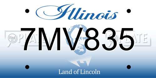 7MV835 Illinois License Plate