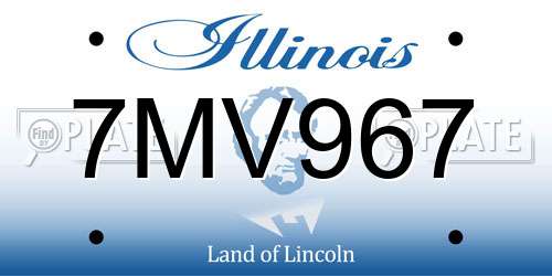 7MV967 Illinois License Plate