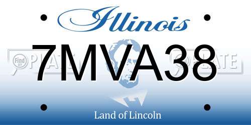 7MVA38 Illinois License Plate