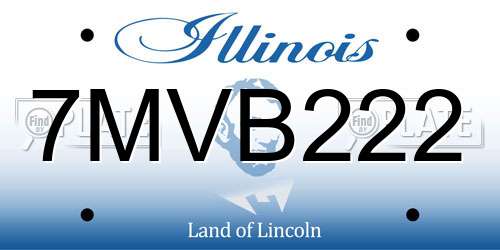7MVB222 Illinois License Plate