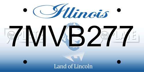 7MVB277 Illinois License Plate