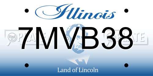 7MVB38 Illinois License Plate